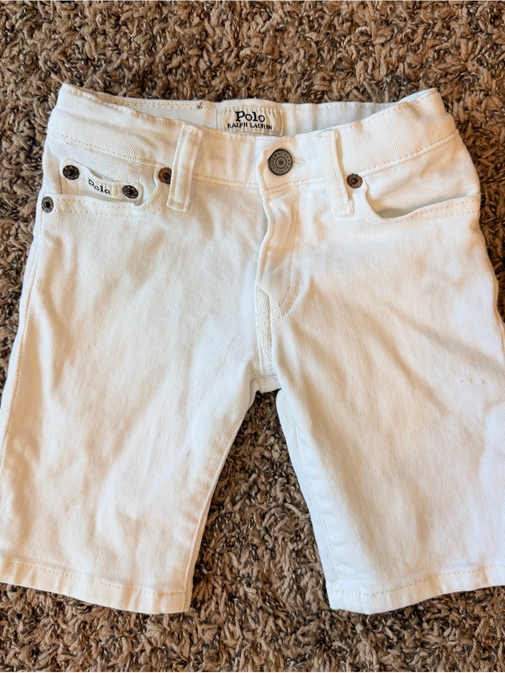 Polo by Ralph Lauren White Kids Denim Shorts